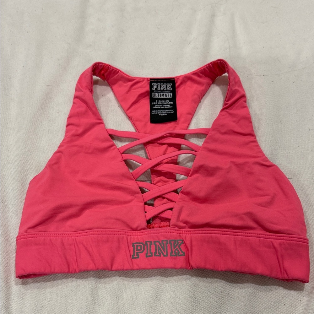 PINK Victoria's Secret Crisscross Sports Bra - Vibrant Pink